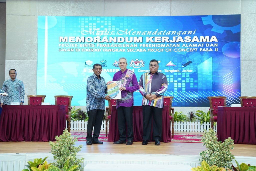 3 September 2024 | Majlis Menandatangani Memorandum Kerjasama bagi Projek Rintis Pembangunan Perkhidmatan Alamat dan Jalan di Daerah Tangkak secara Proof of Concept (POC) Fasa II