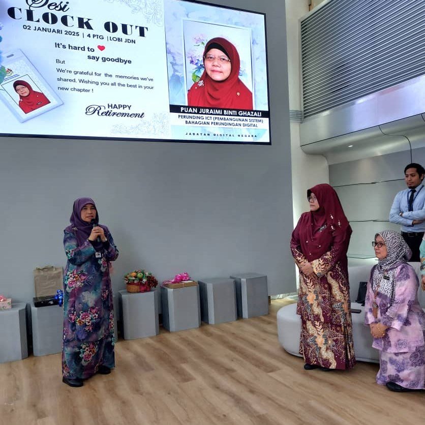 2 Januari 2025 | Lambaian Persaraan Puan Juraimi Ghazali,Perunding ICT (Pembangunan Sistem), Bahagian Perundingan Digital, JDN